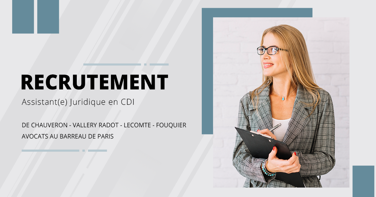 Nous recherchons un(e)assistant(e)juridique en CDI à partir du 1er avril 2021 ! 